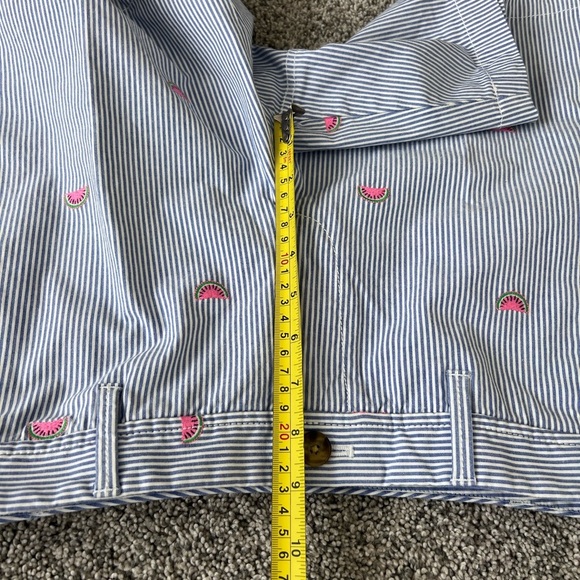 Talbots Girlfriend Chino Shorts Watermelon Print Blue White Stripes Cotton 2 - Picture 12 of 12